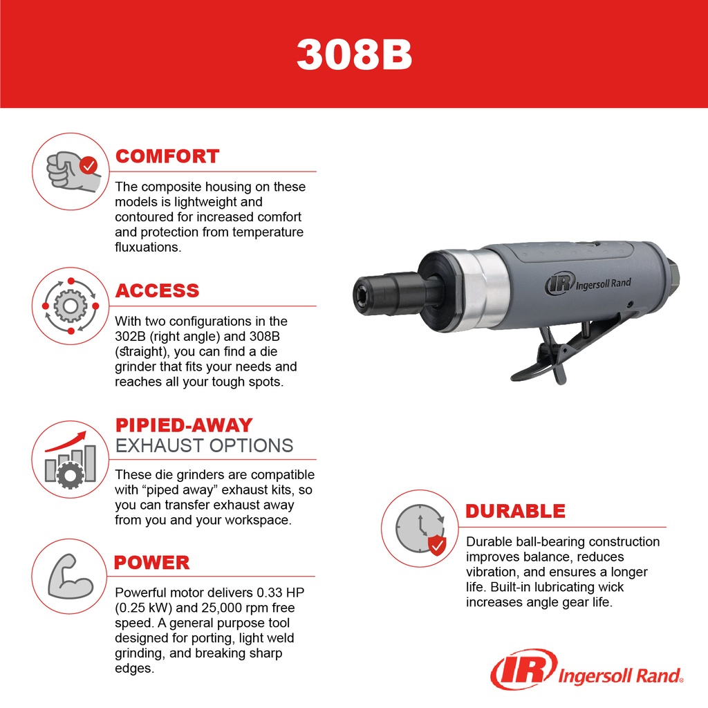 308B-M Meuleuse droite Ingersoll Rand 25000 rpm