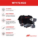 W7172-K22B-EU Kit Clé à chocs sans fil 3/4'' 2040 Nm Ingersoll Rand