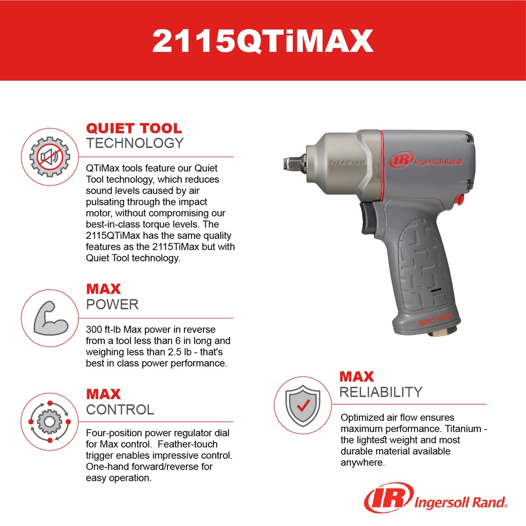 2115QtiMax Clé à chocs 3/8'' Ingersoll Rand