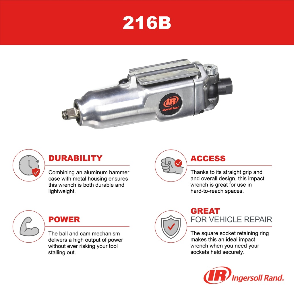 216B Clé à chocs droite 3/8'' Ingersoll Rand