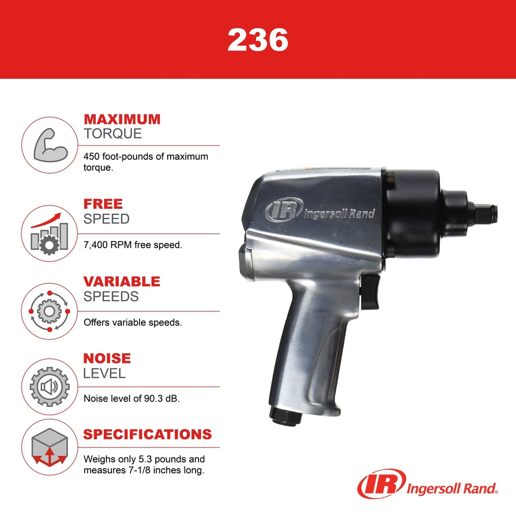 236 Clé à chocs 1/2'' 610 Nm Ingersoll Rand