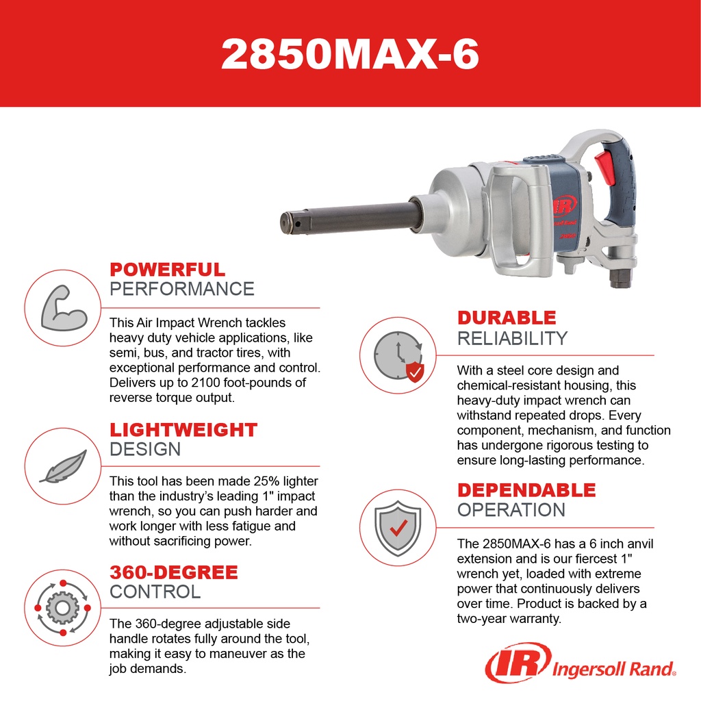 2850 Max-6 Clé à chocs 1'' Ingersoll Rand