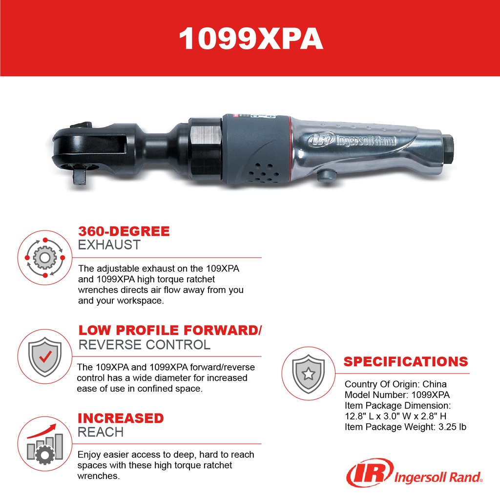 1099XPA Clé à rochets carré 1/2'' Ingersoll Rand