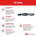 107XPA Clé à rochets carré 3/8'' Ingersoll Rand