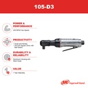105-D3 Mini Clé à rochets carré 3/8'' Ingersoll Rand
