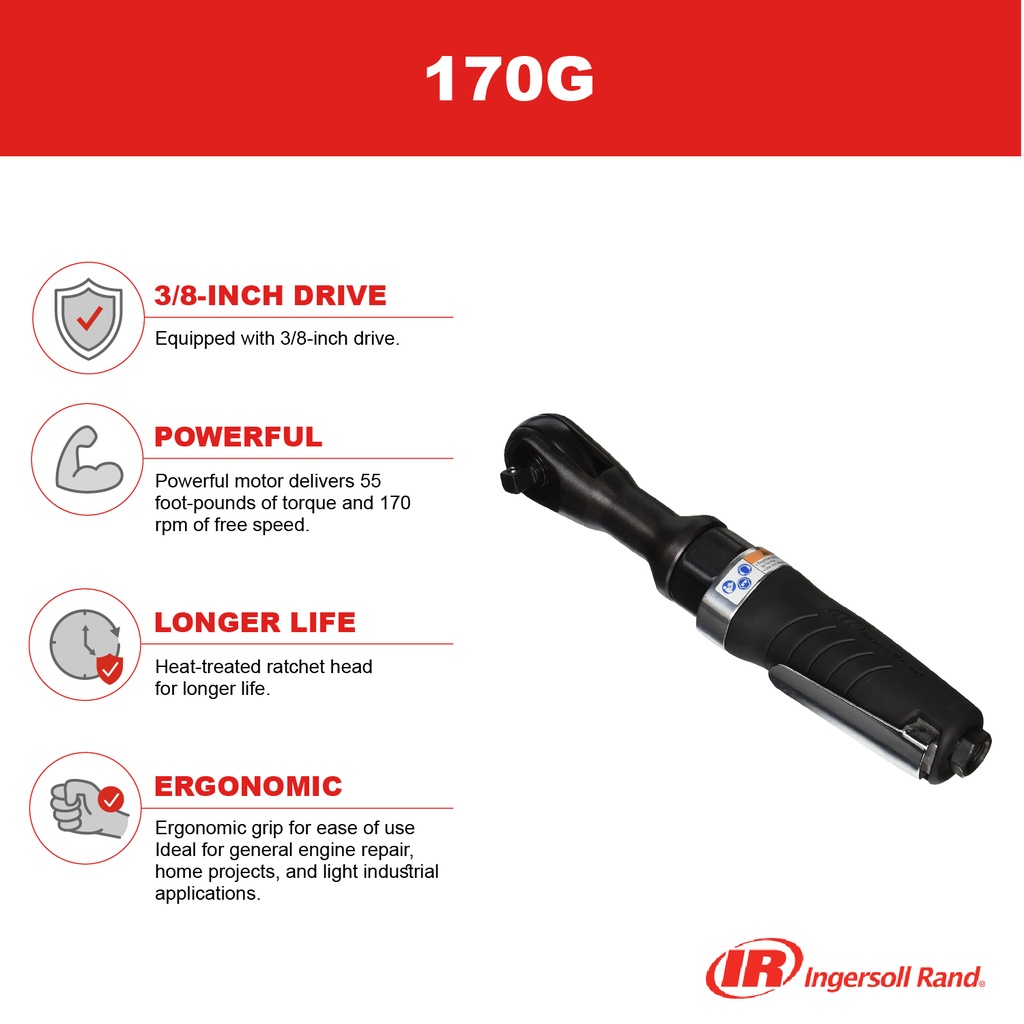 170 Clé à rochets carré 1/2'' Ingersoll Rand