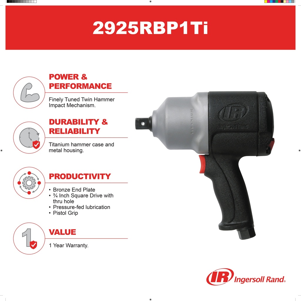 2925P1TI Clé à chocs 3/4'' Super Duty Ingersoll Rand 