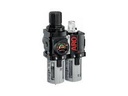 Combinaison Filtre Régulateur Lubrificateur Piggyback 1/4 avec bol métallique à purge automatique