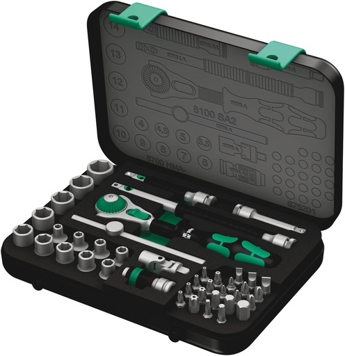 [WER05003533001] 8100 SA 2 Jeu cliquet Zyklop Speed, à carré 1/4", métrique
