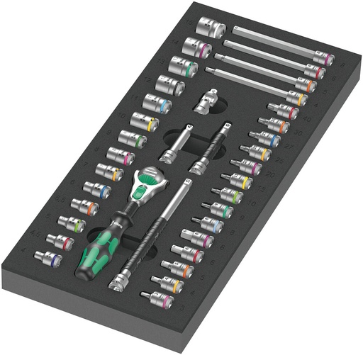 [WER05150110001] Insert en mousse 9720 jeu de cliquet 8000 A Zyklop 1/4" 1