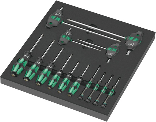 [WER05150104001] Insert en mousse 9713 jeu de tournevis Hex 1, 12 pièces