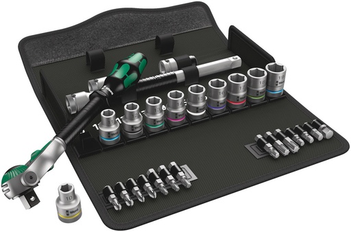 [WER05004076001] 8100 SC6 Jeu cliquet Zyklop Speed, à carré 1/2", avec fonction de retenue, métrique, 28 pièces